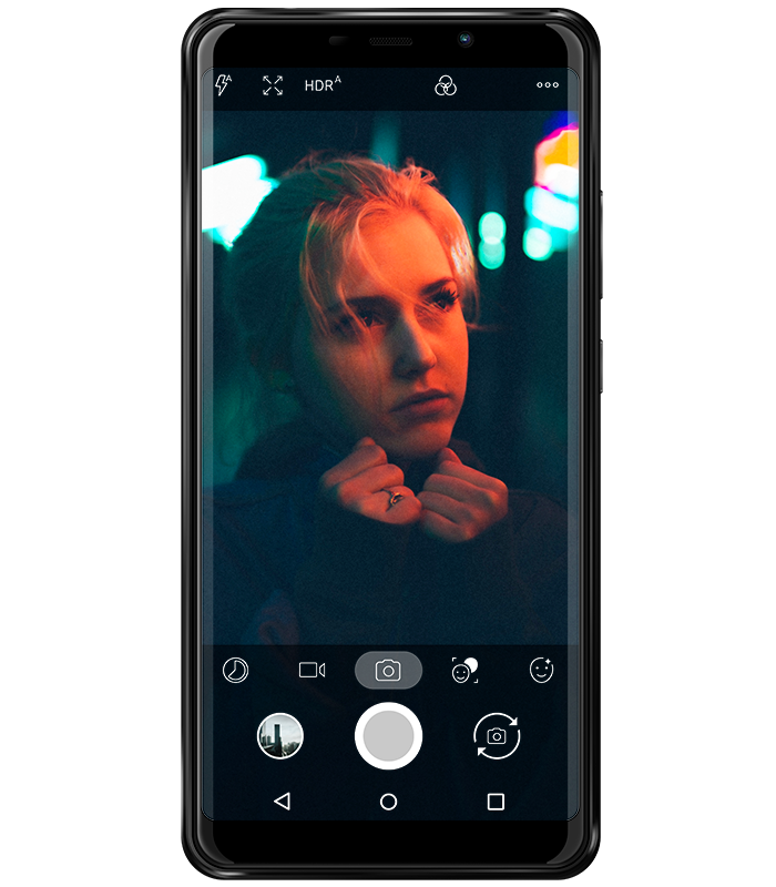Lowlight selfie feature diplayed on a View Lite