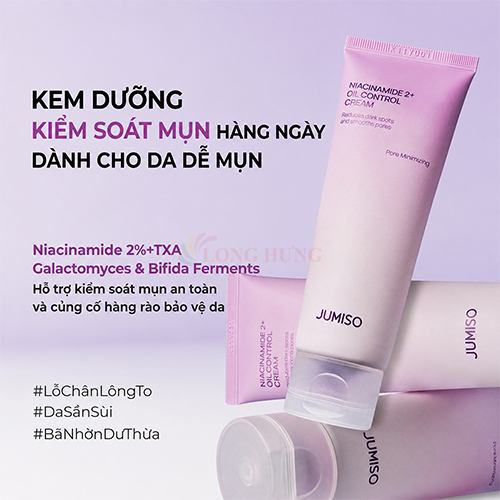 Kem dưỡng sáng da Jumiso Niacinamide 2+ Oil Control Cream (80ml) - Hàng chính hãng