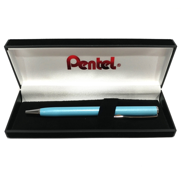 Bút Bi Kim Loại Nắp Vặn Pentel CC Thân Xanh - Mực Xanh B811S-C