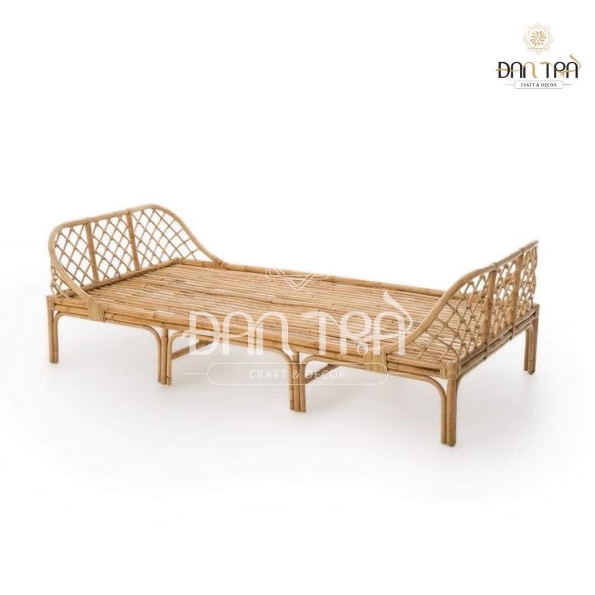 Ghế Mây Daybed 1M6- Ghế Mây Sofa Kèm Nệm - Ghế Sofa Mây Nằm Nghỉ Trưa, Ghế Thư Giãn Phòng Khách, Phòng Ngủ- Bàn Ghế Mây Tre Đan Trà