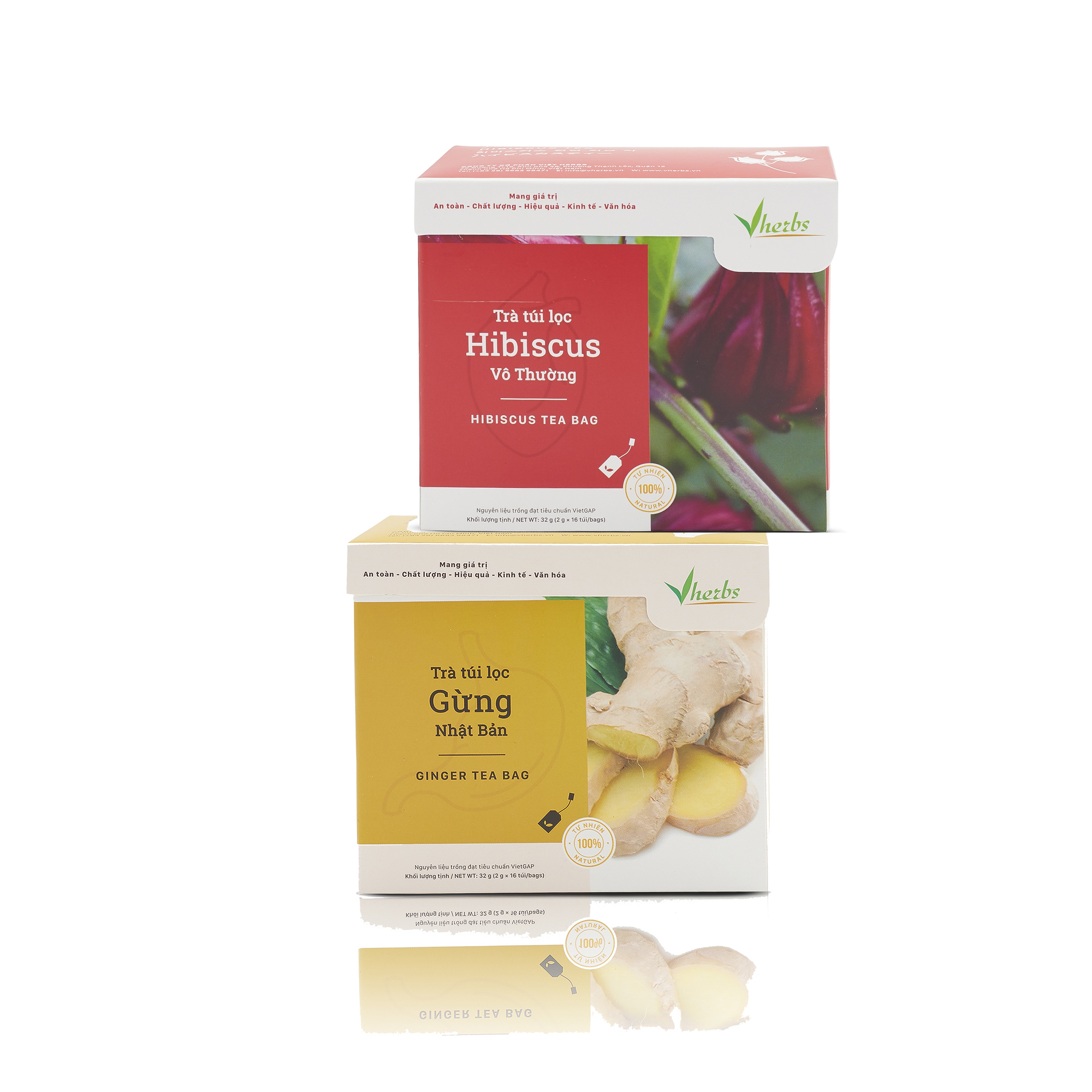 Combo TRÀ HIBISCUS VÔ THƯỜNG giúp giảm cân và TRÀ GỪNG NHẬT BẢN giải cảm