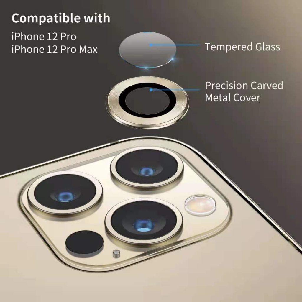 Dán cường lực bảo vệ camera iPhone 12 Pro/12 Pro Max MIPOW Alumium viền màu - Hàng Chính Hãng