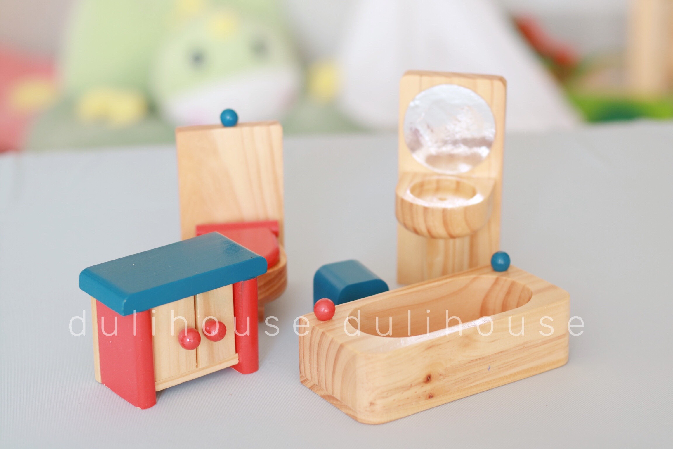 [TỪ 1 TUỔI] Bộ dụng cụ đồ chơi Gỗ - Phòng tắm cho bé  - Phát triển tư duy sáng tạo và nhận biết hình khối, đồ dùng sinh hoạt gia đình - Sản xuất tại Việt Nam