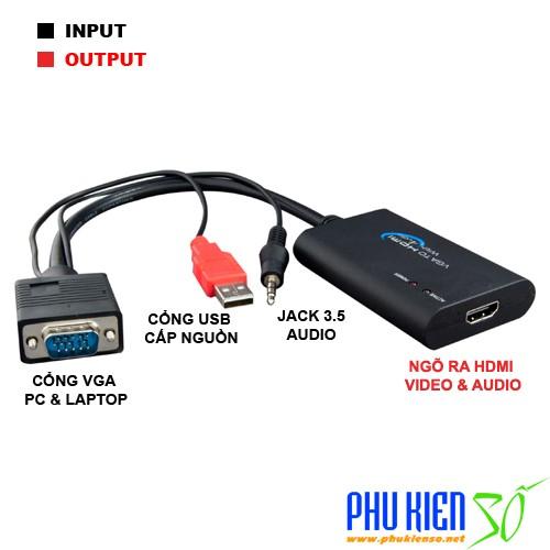 Bộ chuyển tín hiệu VGA sang HDMI có âm thanh