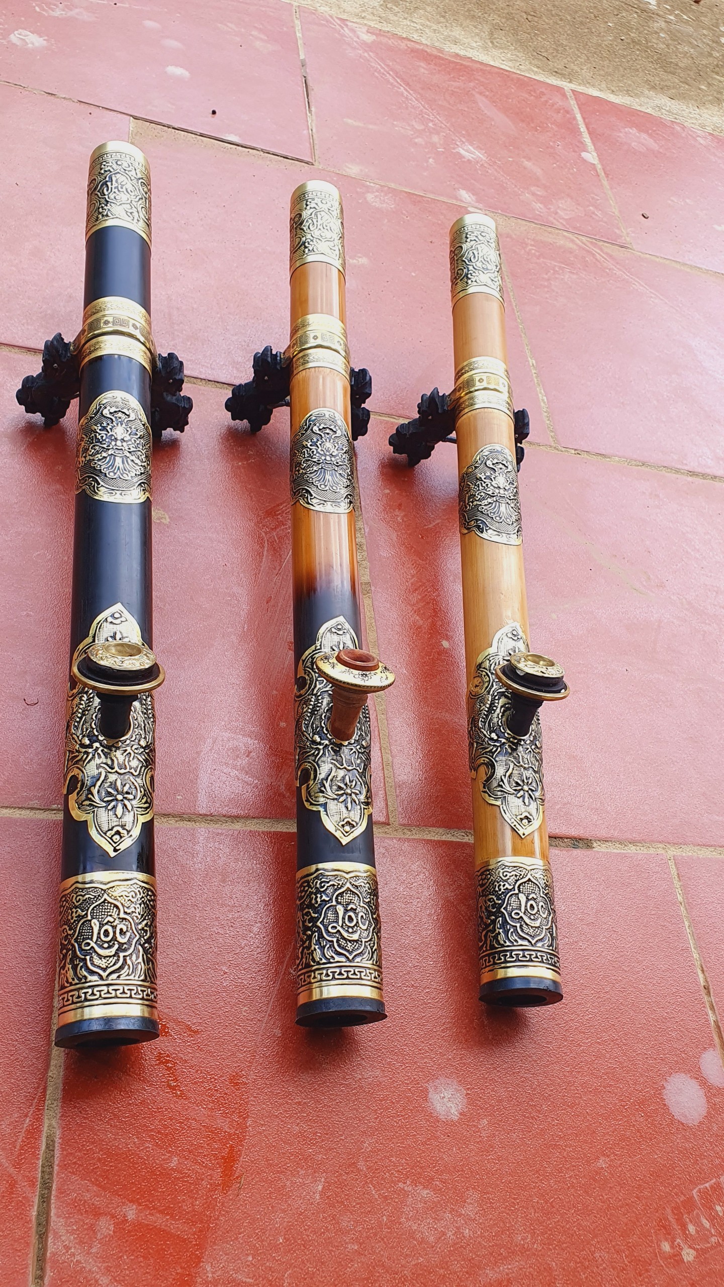 Điếu trúc bọc đồng nổi dài 68cm