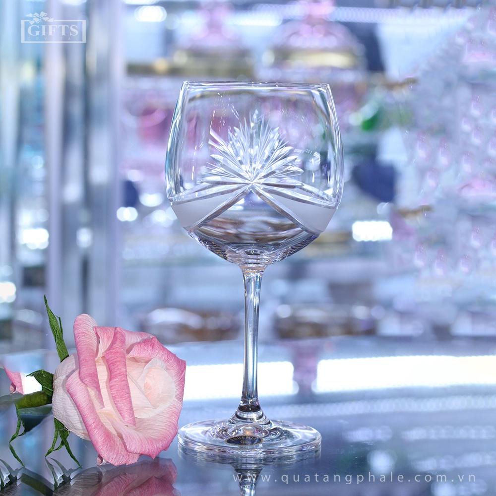 Ly rượu vang Pha lê mài Bohemia Tiệp khắc 350ml