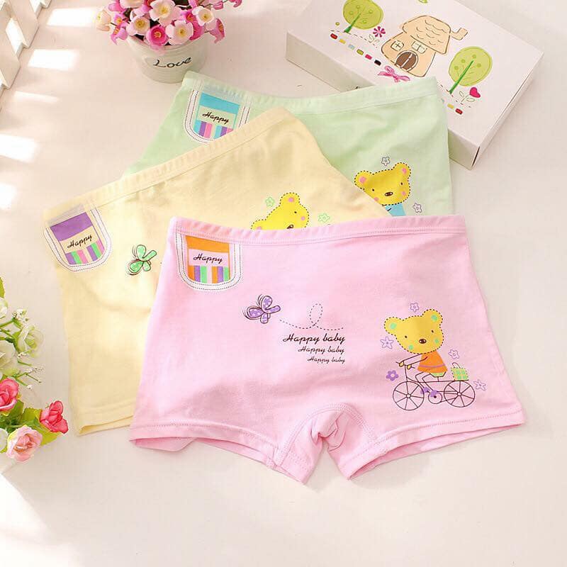 Quần chip đùi bé gái set 4 cái 4 màu nhiều mẫu