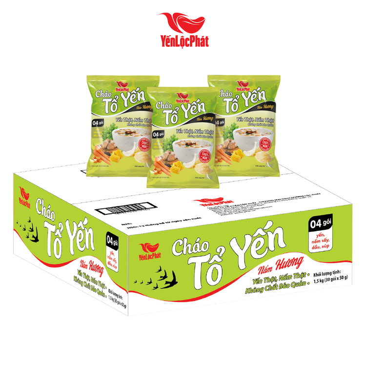 - Cháo Tổ Yến Chay Nấm Hương Yến Lộc Phát - Ăn liền - Gói 50g