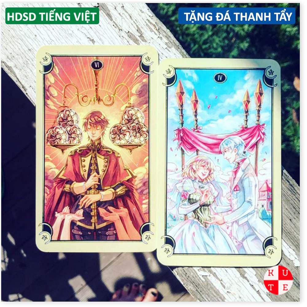 [Size Gốc] Bài Tarot Mystical Manga 78 Lá Size Gốc 7x11.7 Cm Tặng Link Hướng Dẫn Tiếng Việt Và Đá Thanh Tẩy