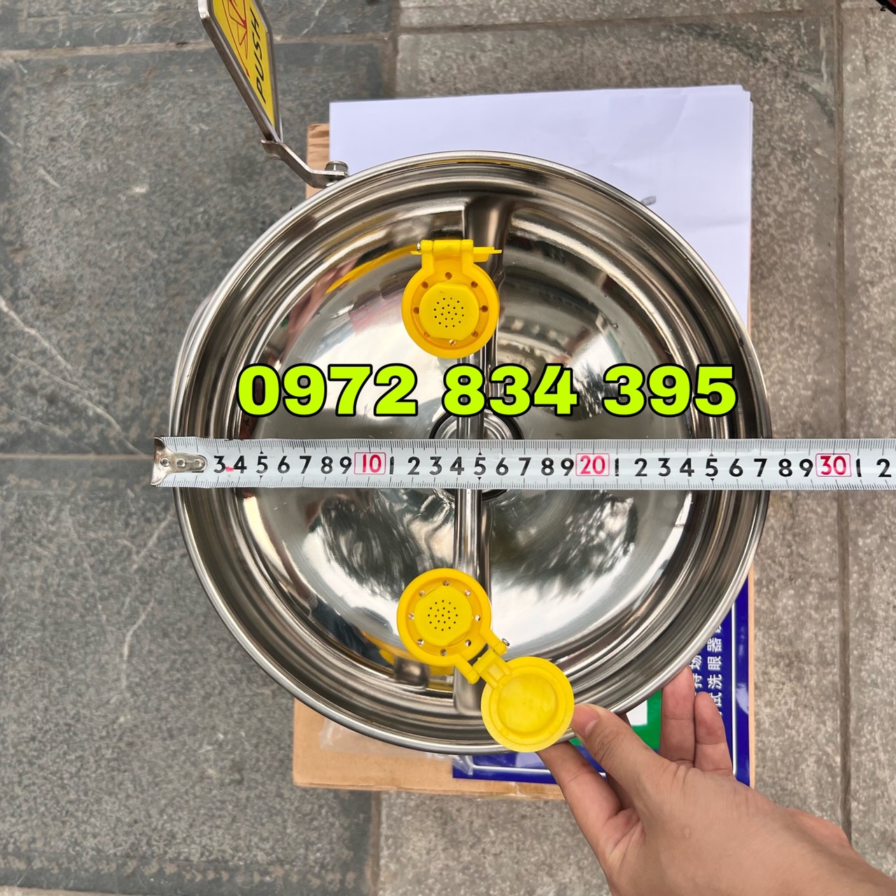 Bồn rửa mắt khẩn cấp treo tường đế tròn-inox 304