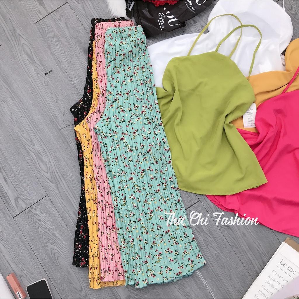 Đồ bộ nữ quần ống suông rộng áo yếm (freesize dưới 58kg) * Set đồ bộ nữ mùa hè