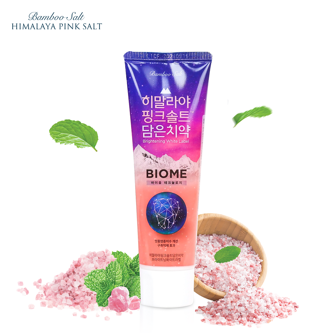 Kem Đánh Răng Muối Hồng Tím Himalaya Pink Salt Brightening Pumping Toothpaste Brightening whitelable