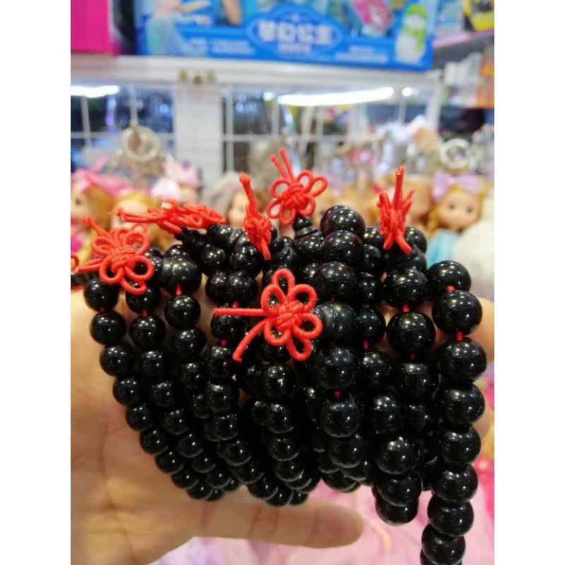 VÒNG TAY ĐÁ ĐEN THẮT ĐỒNG TÂM CÁT TƯỜNG