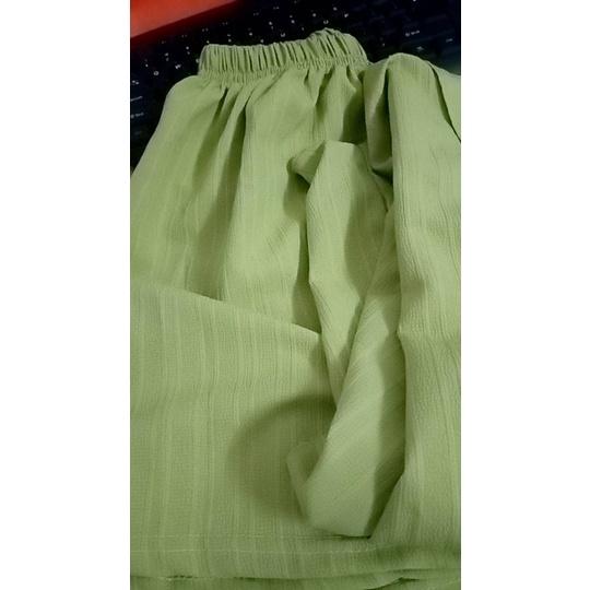 Bộ Áo Sơ Mi Cộc Tay Dây Buộc Lưng Quần Short Dáng Thụng Vải Đũi Gân