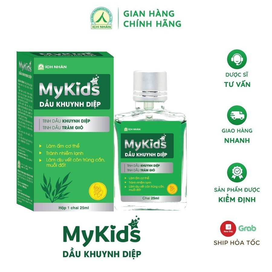 Dầu tràm khuynh diệp My Kids 25ml giúp phòng cảm lạnh, làm ấm cơ thể, an toàn cho trẻ sơ sinh và phụ nữ mang thai