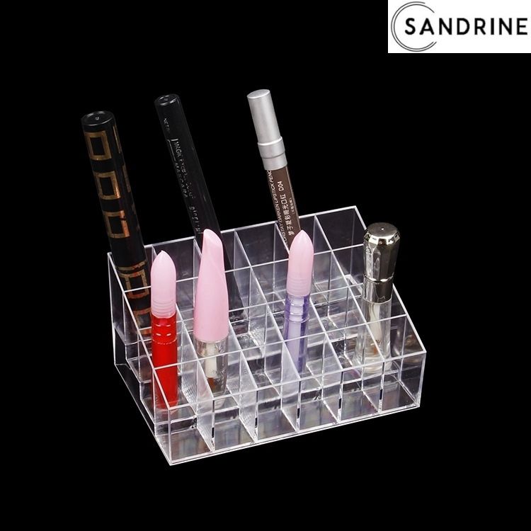 Khay Đựng Son Môi Dụng Cụ Trang ĐIểm 24 Ô Bằng Mica Sandrine