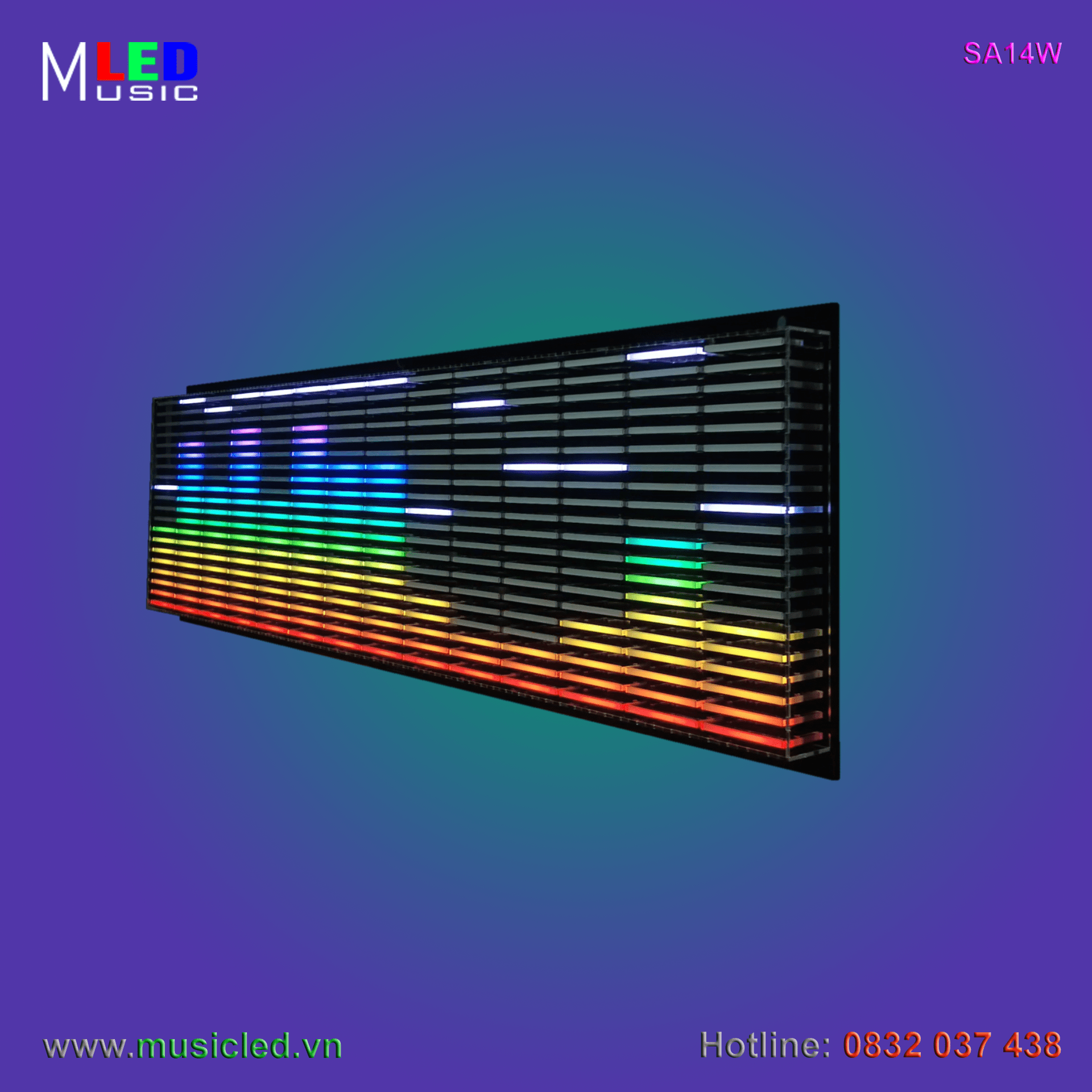 Dàn đèn Music LED nháy theo tần số nhạc 14 cột treo tường
