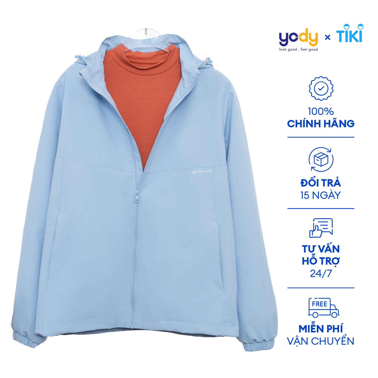 Áo Khoác Gió Nữ YODY 3C Plus cao cấp 2 lớp Cản gió, Cản bụi, Chống ngấm nước AKN5040