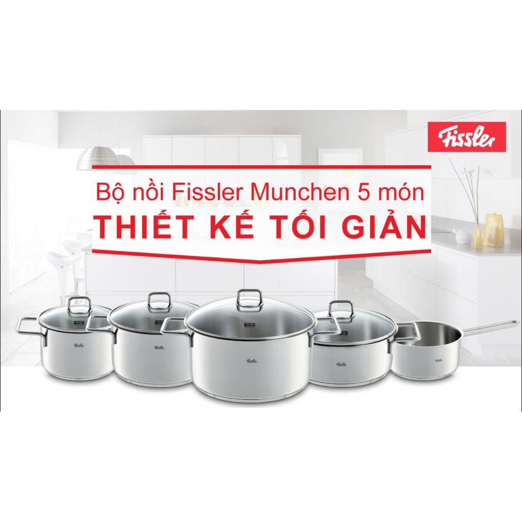 Bộ nồi inox cao cấp Fissler Munchen 5 món - Sản xuất tại Đức - Bảo hành chính hãng 12 tháng