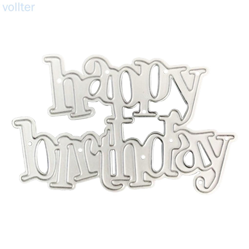 Khuôn cắt giấy làm từ thép Carbon hình chữ Happy Birthday trang trí Scrapbook