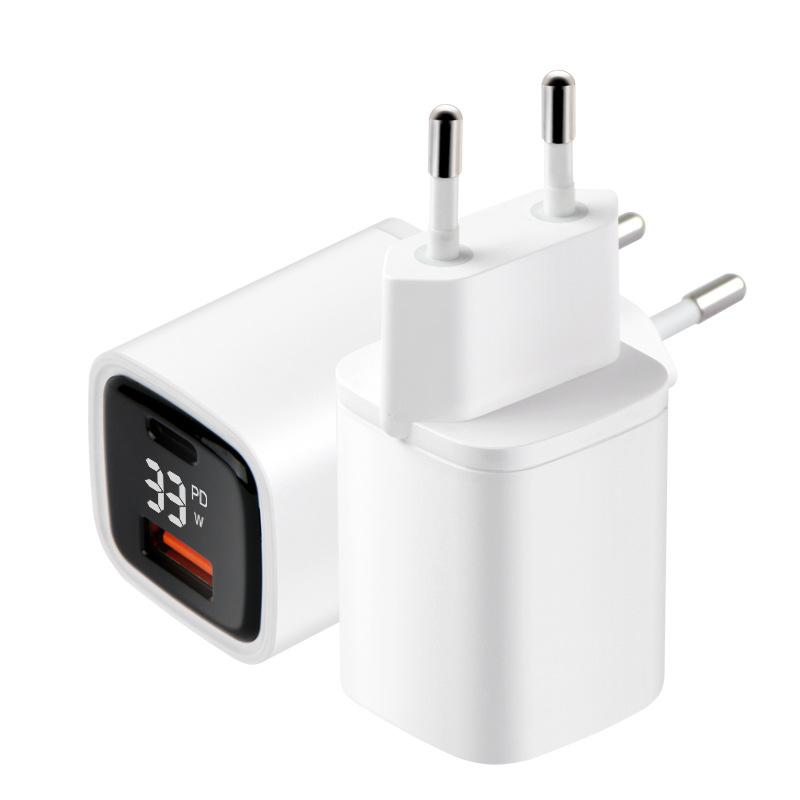 Ưu đãi đặc biệt bộ sạc PD tùy chỉnh 33W sạc nhanh QC3.0 màn hình kỹ thuật số đầu sạc điện thoại di động phù hợp với bộ sạc Apple 14 Châu Âu
