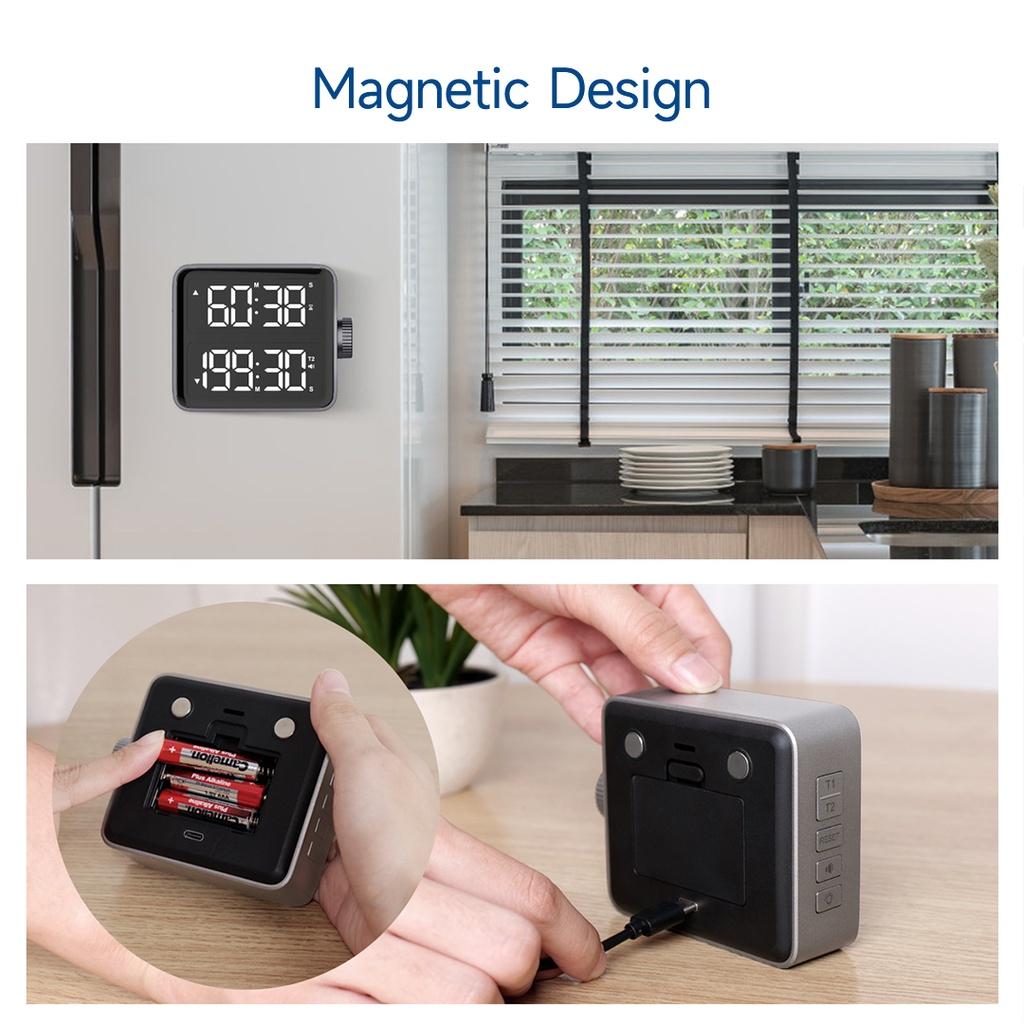 Đồng Hồ Hẹn Giờ Màn Hình Đôi Cực Dương / Đếm Ngược Phù Hợp Cho Nhà Bếp