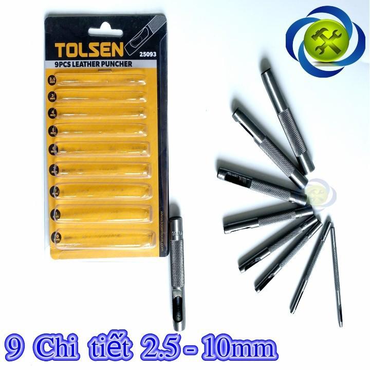 Bộ Đục lỗ Tolsen 25093 có 9 chi tiết