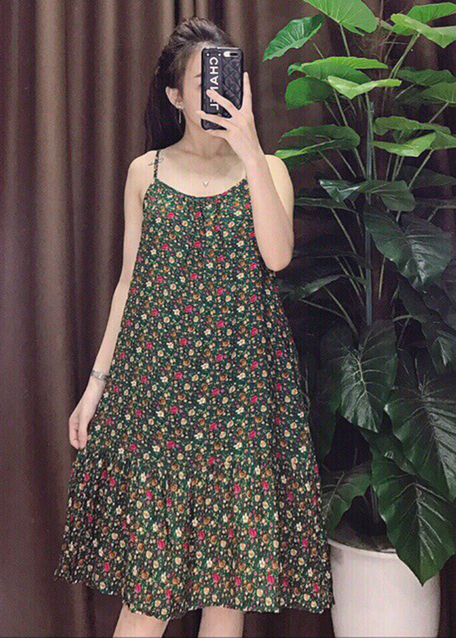 Váy lanh đuôi cá hoa nhí nhiều màu
