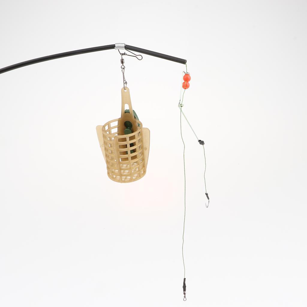 Fishing Bait Trap Cage Feeder Basket Lure Holder with Hooks Fishing Accessories