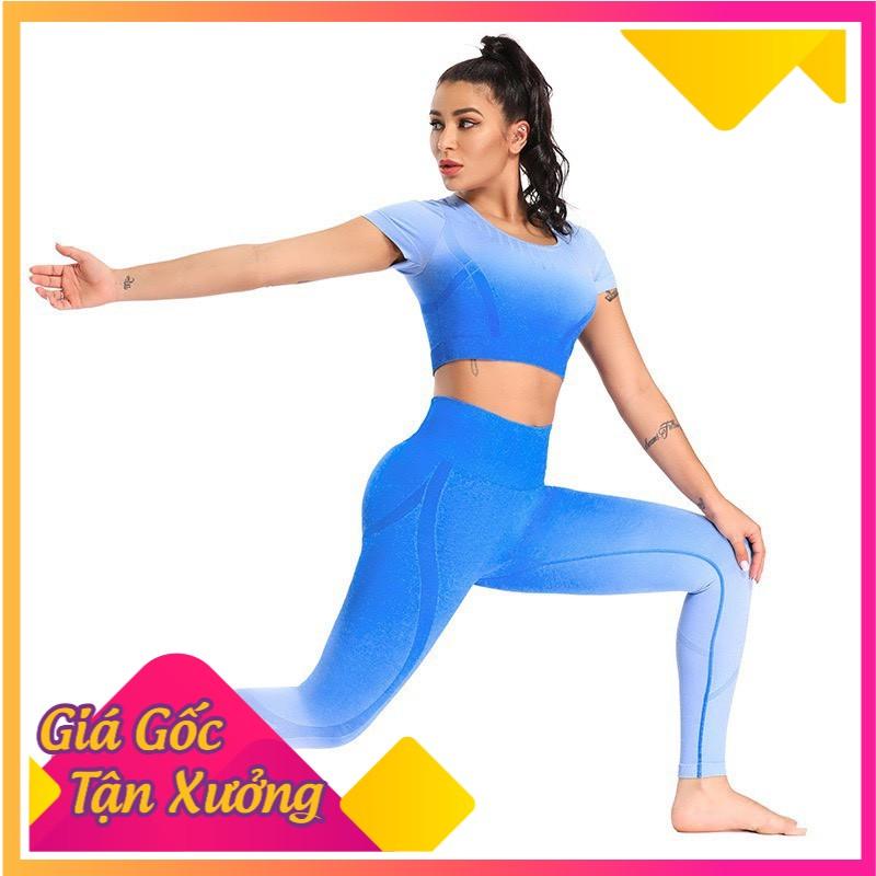 ĐỒ TẬP GYM,YOGA NỮ VẢI POLYESTER CAO CẤP CO GIÃN 4 CHIỀU, THẤM HÚT MỒ HÔI TỐT