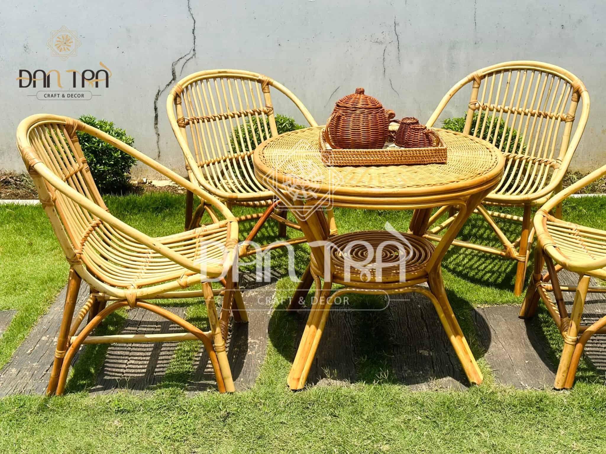 Ghế Mây Sò Coffee Ban Công, Ghế Cafe Mây Cao Cấp Thư Giãn - ĐAN TRÀ Nội Thất Mây Tre Đan