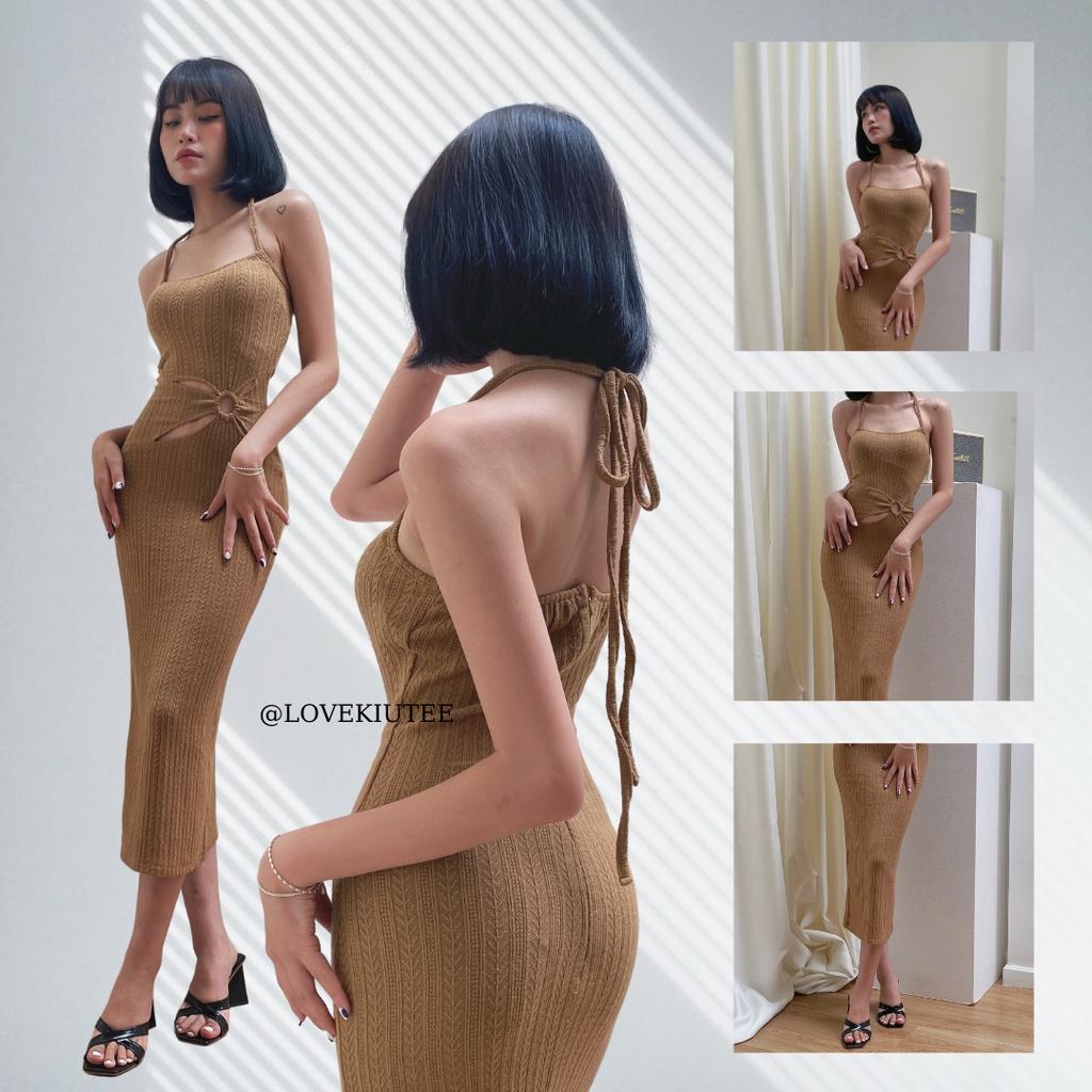 Đầm dài 2 dây khoét eo Analisa Cut Out Midi Dress LOVEKIUTEE