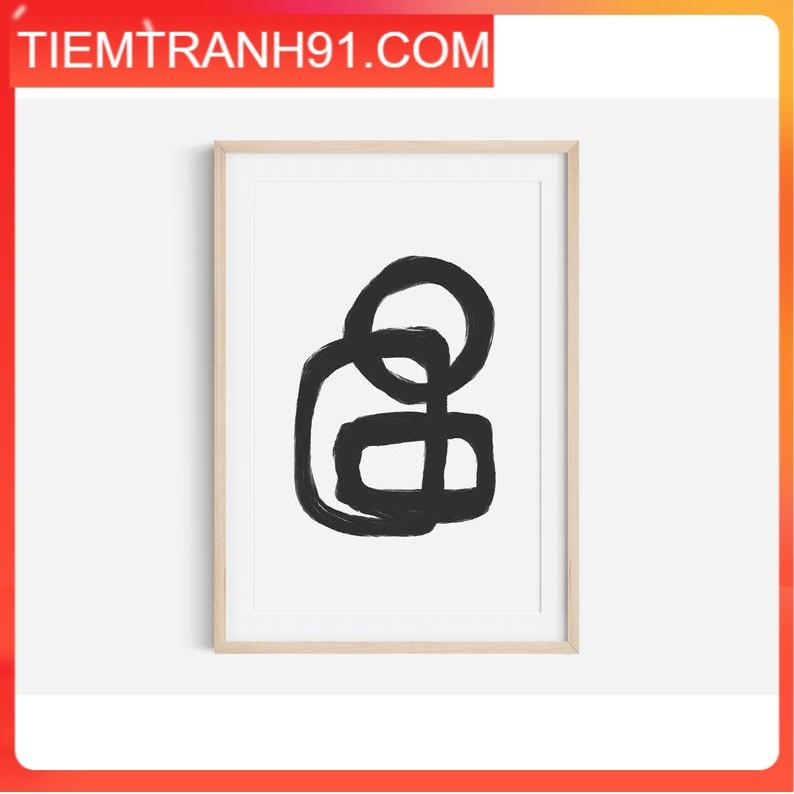 Tranh in cao cấp | Tranh nghệ thuật trừu tượng - Black Abstract Art Print, Black and White Abstract Art 02
