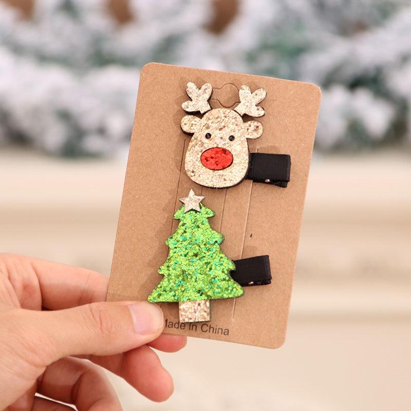 Set 2 kẹp tóc phong cách giáng sinh cho bé