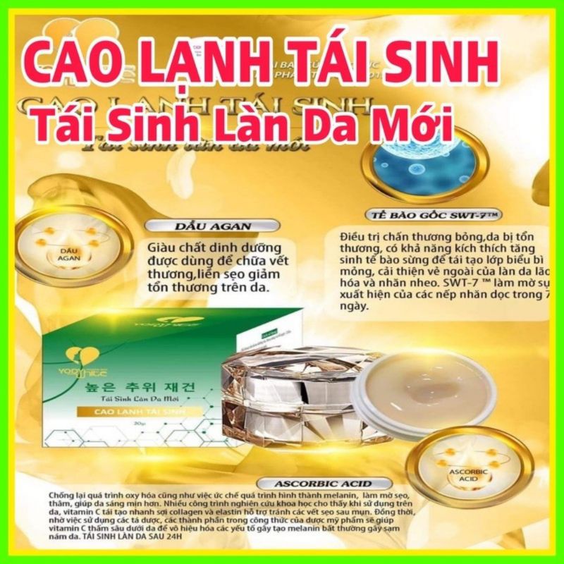 Cao lạnh tái sinh Yody White Phương Anh làm trắng vượt trội. Giảm đỏ da, hạn chế tăng sắc tố - 20g