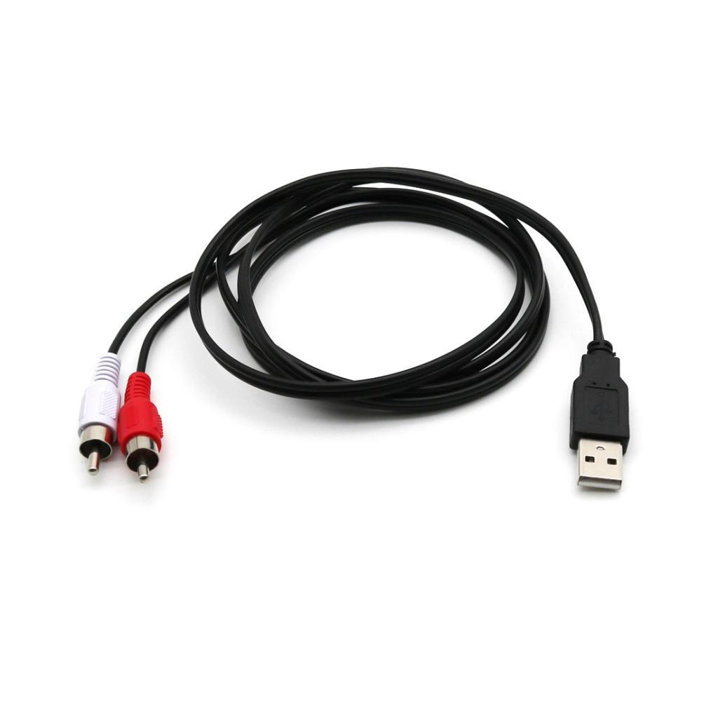 USB2.0 Male to 2 RCA Male AV Converter Audio Adapter Cable for HDTV TV