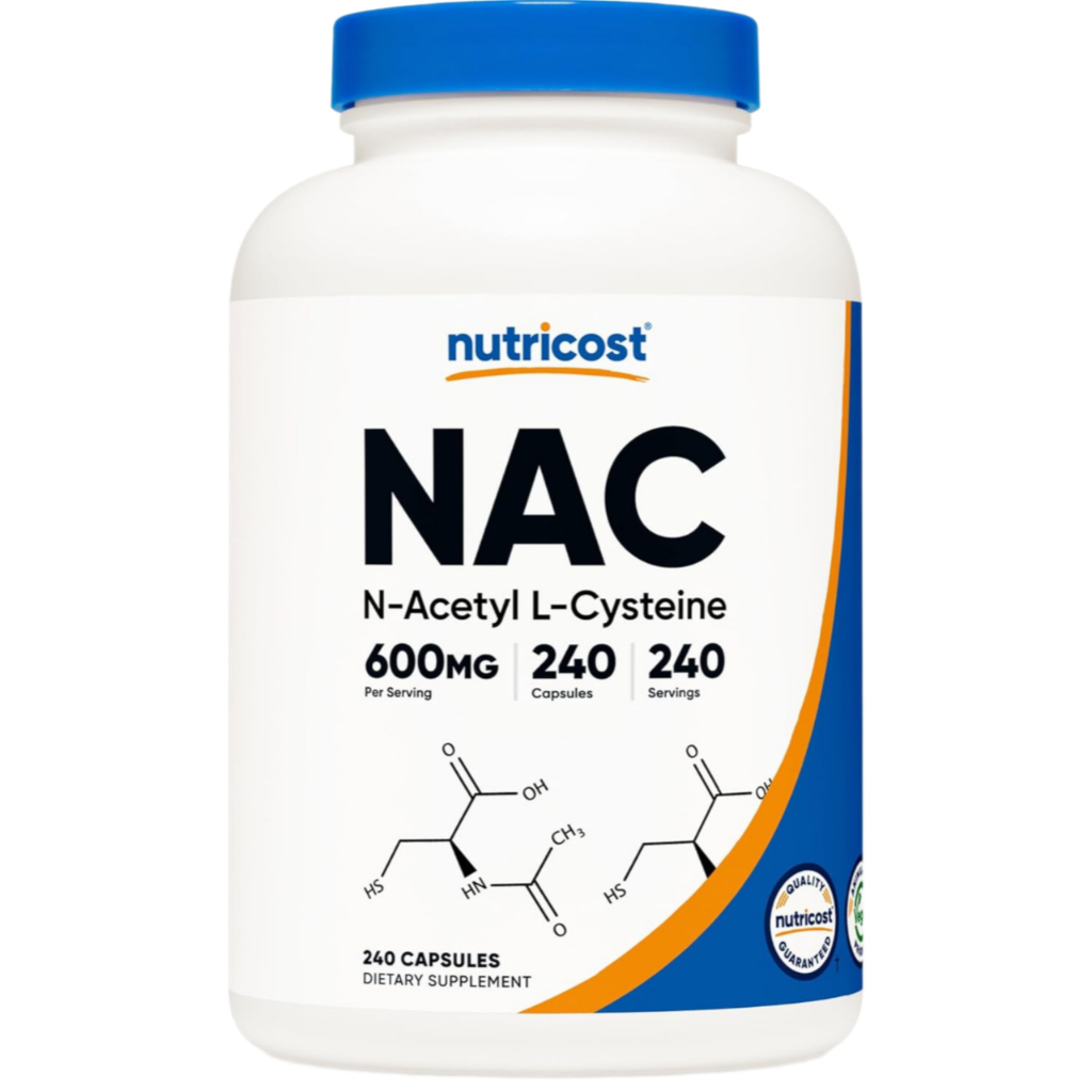 Viên Uống Nutricost NAC 600mg (180 viên), Bảo Vệ Gan, Giải Độc Gan, Giúp Mát Gan