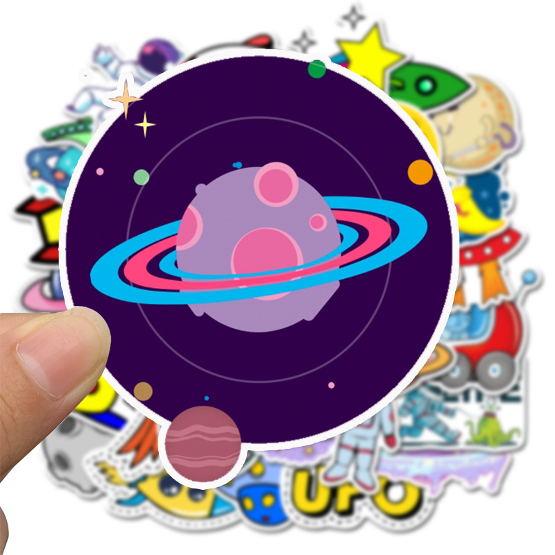 Sticker 50 miếng hình dán Planet Space