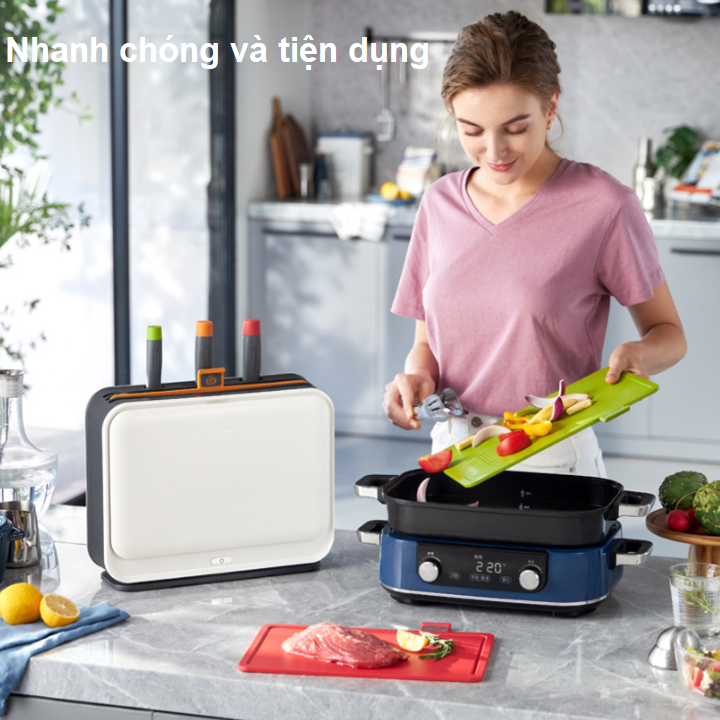 Bộ Dao Thớt Khử Khuẩn UV Và Sấy Khô Morphy Richards MR1002 Thế Hệ Thứ 3 - Hàng Nhập Khẩu