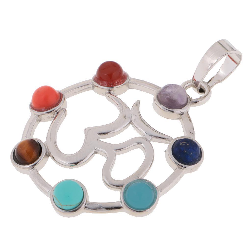 2-7pack 7 Color Hollow Sanskrit Septangle Pendant Charm DIY Reiki Necklace