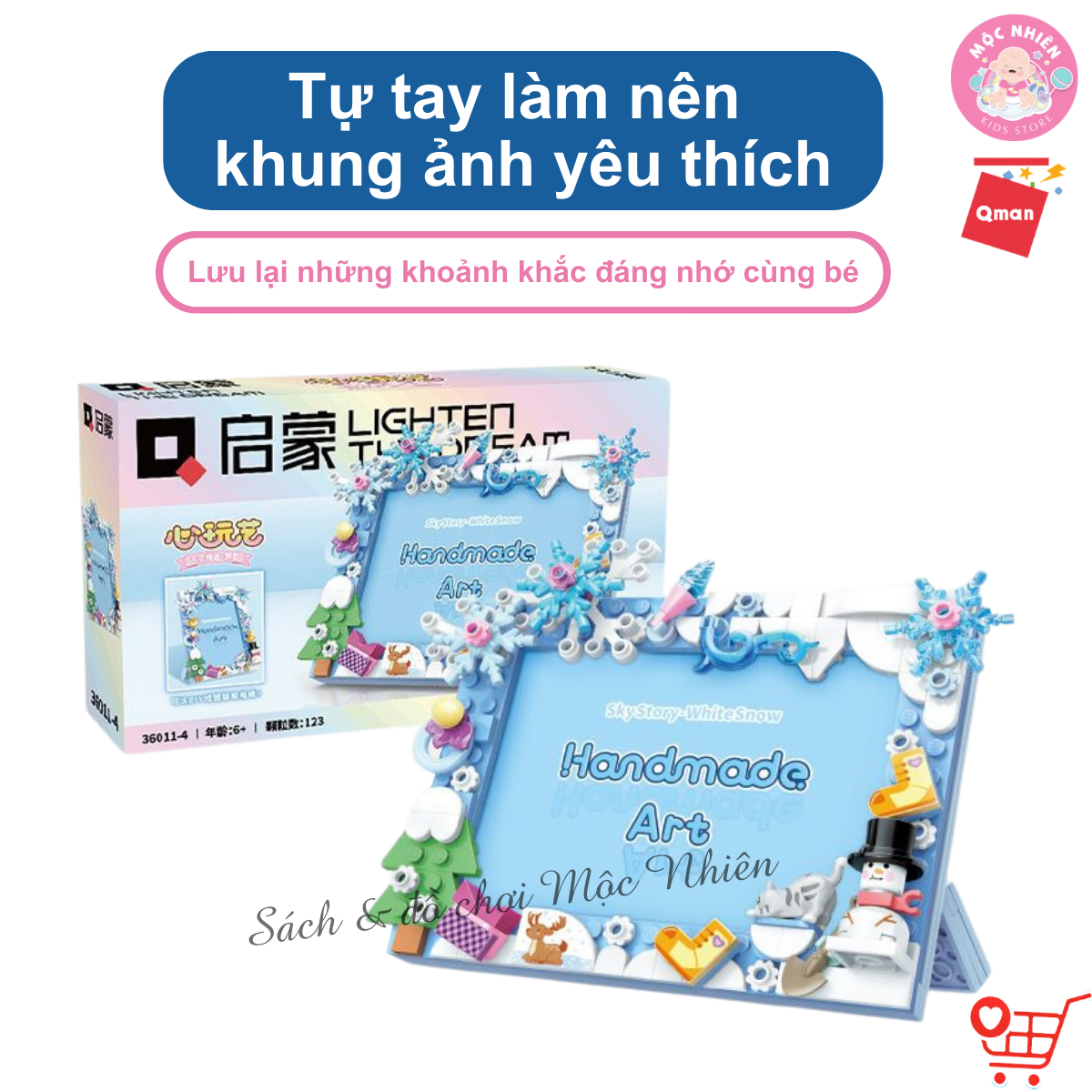 Đồ Chơi Lắp Ráp Xếp Hình Qman 36011 - Khung Ảnh Giáng Sinh Noel Dành Cho Bé Từ 6 Tuổi - Mộc Nhiên