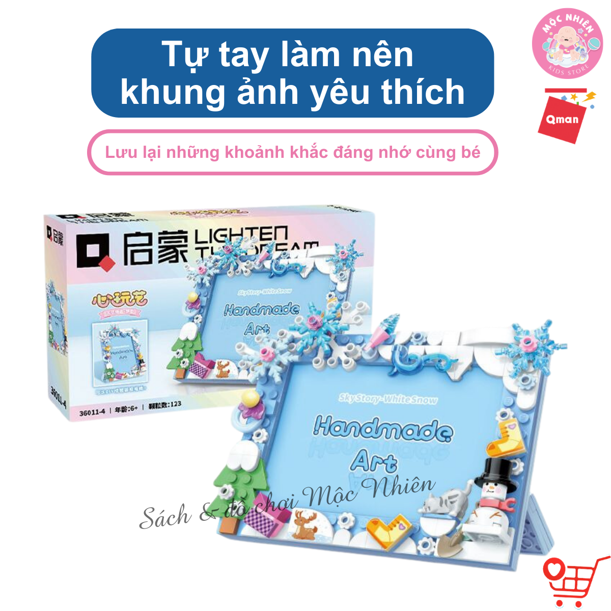 Đồ Chơi Lắp Ráp Xếp Hình Qman 36011 - Khung Ảnh Giáng Sinh Noel (123 Mảnh Ghép) Dành Cho Bé Từ 6 Tuổi - Mộc Nhiên