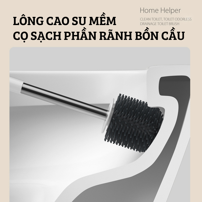 Cây Cọ Bồn Cầu Toilet, Cọ Nhà Vệ Sinh Cao Cấp Damas MT1 - Tích Hợp Bình Đựng Nước Tẩy Khô Thoáng Làm Sạch Nhanh Chóng, Dụng Cụ Gắp Tóc Vô Cùng Tiện Lợi