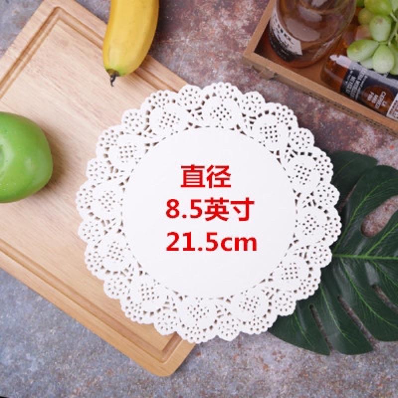 Set 100 tờ giấy nến tròn HOA VĂN thấm dầu đục lỗ lót thức ăn, đồ chiên rán, bánh ngọt phong cách Vintage decor bàn ăn