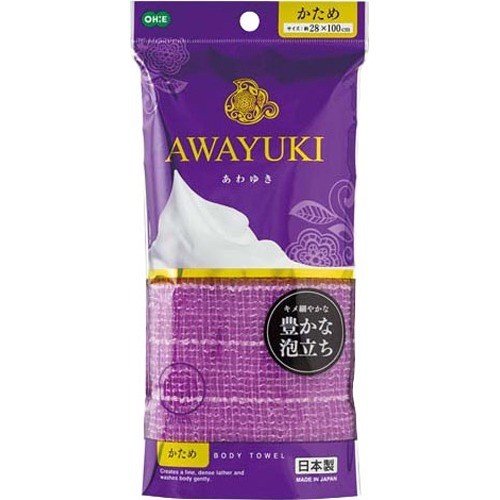 Khăn tắm tạo bọt cao cấp Ohe Awayuki - Hàng nhập khẩu Nhật Bản - Loại 100cm - Tím
