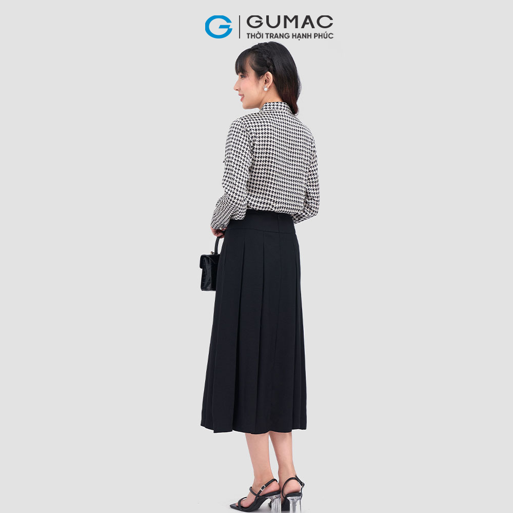 Áo sơ mi nữ GUMAC LA1007 vải lụa phối nắp túi công sở