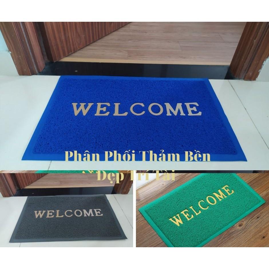 Thảm Nhựa Chùi Chân Welcome 60*90 cm Nhựa PVC 3A chống trơn trượt, sang trọng, bền đẹp . Thảm welcome nhựa rối