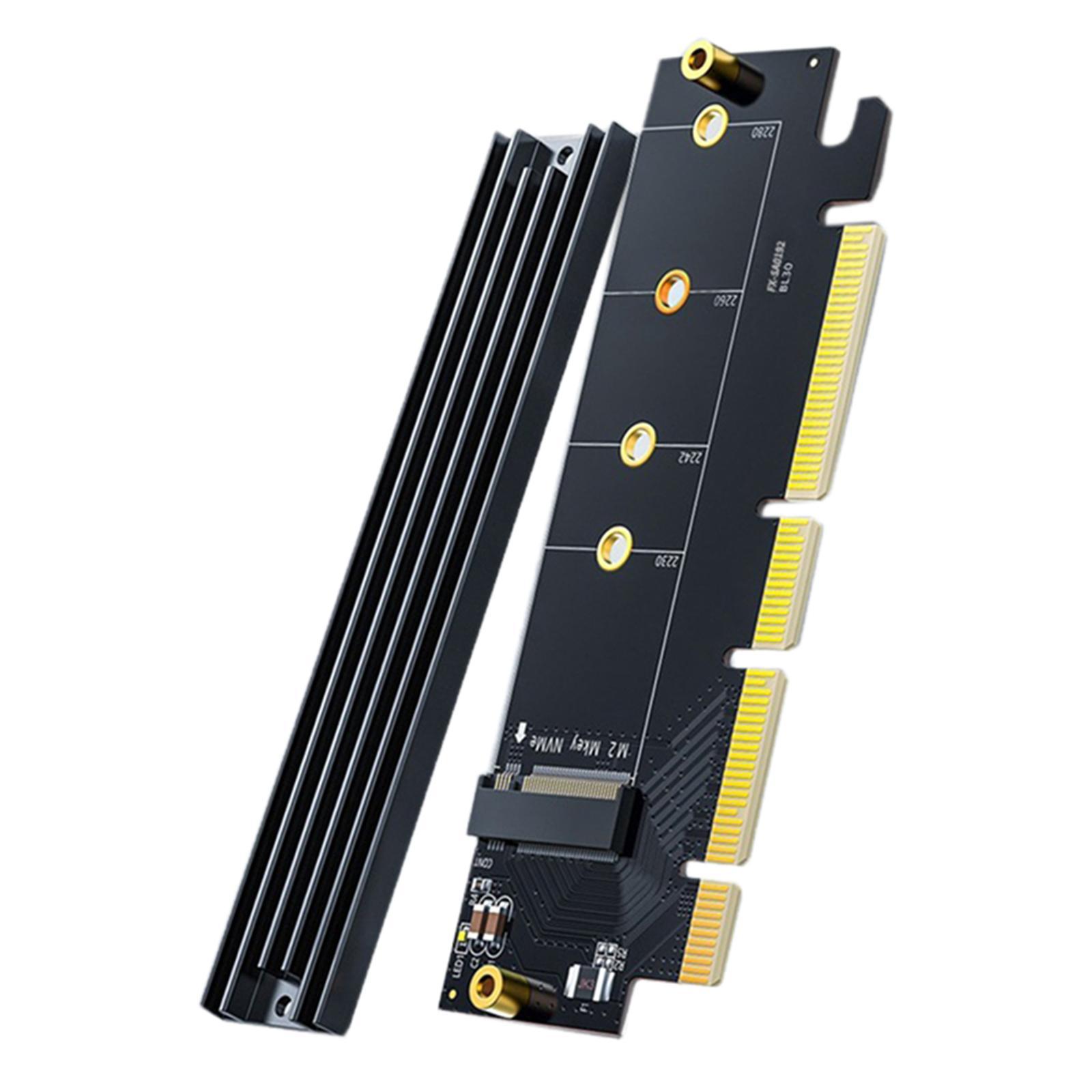 Low Profile PCIe 4.0 x4 to M.2 Expansion Card for M.2 SSD with Heatsink