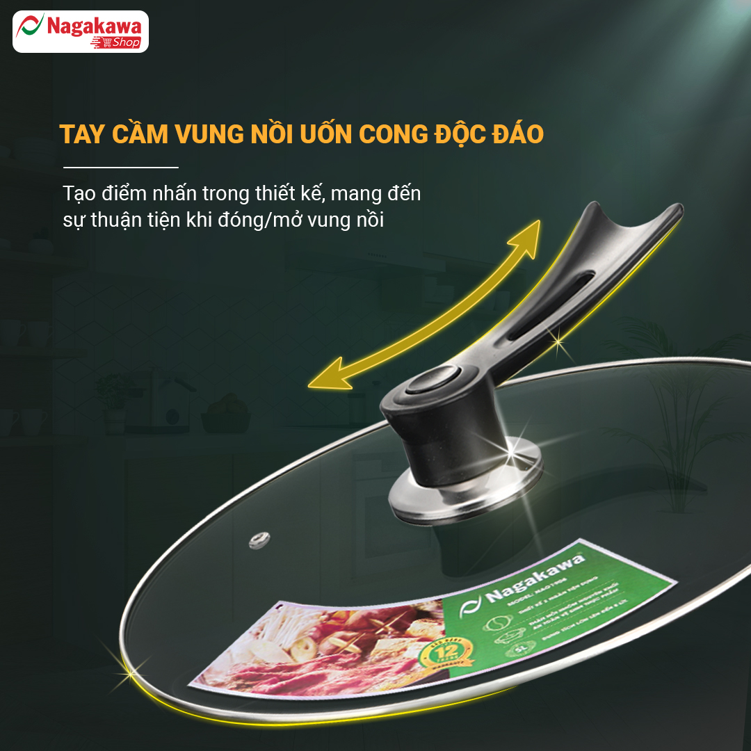 Nồi lẩu điện nhôm nguyên khối Nagakawa NAG1905 - Hàng chính hãng