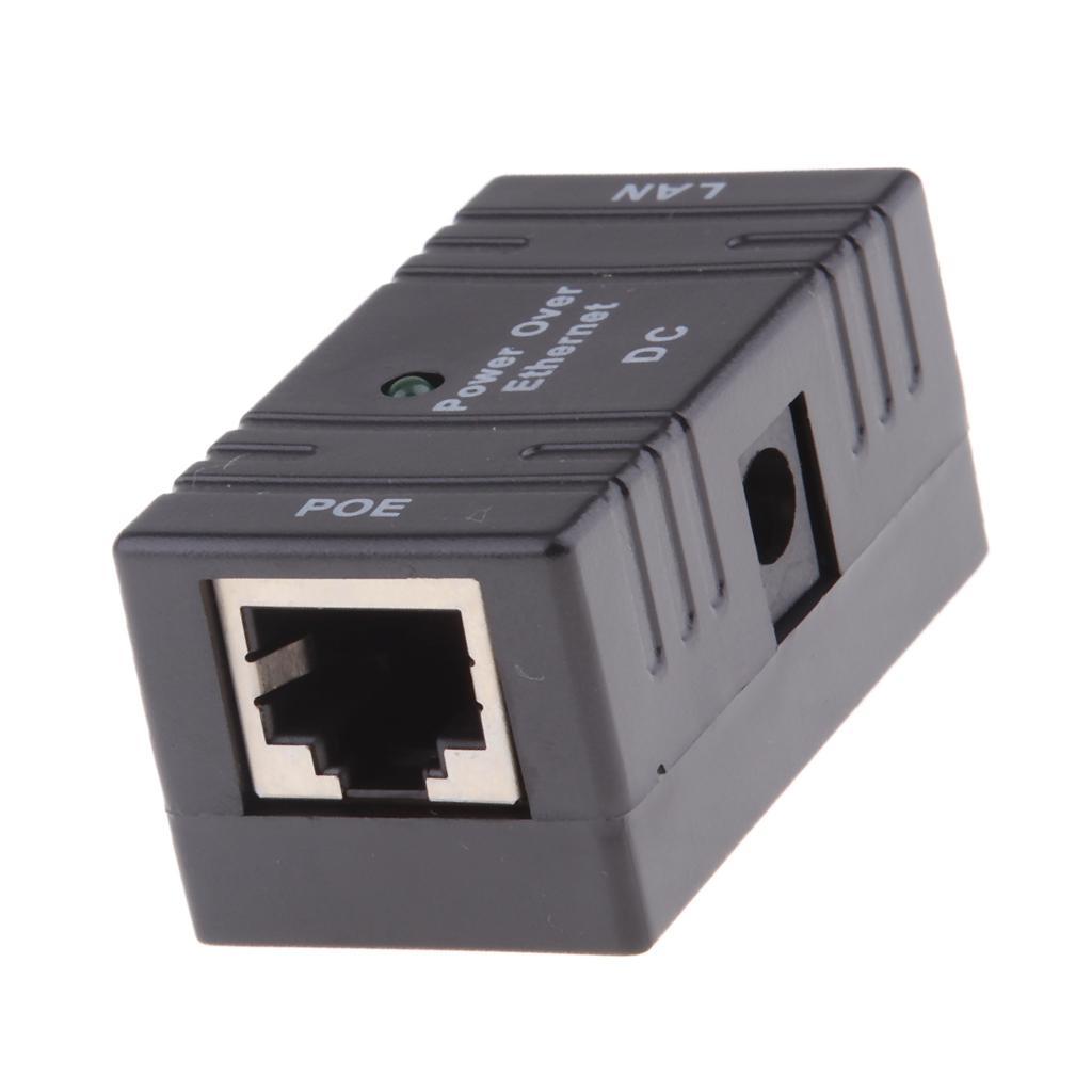 POE Injector Power Supply Over Ethernet Passive PoE 1 In 1 Out Black